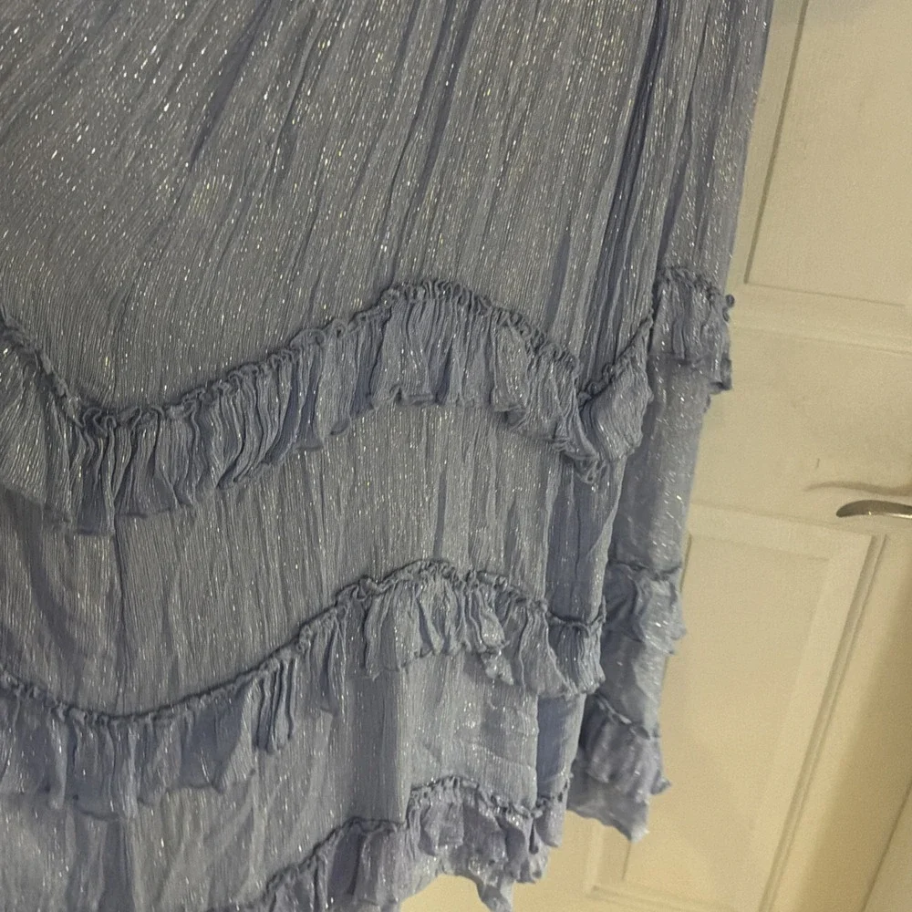 NEW Free People Seraphina Tiered Maxi Dress Electric Blue Medium/M $350 Stunning